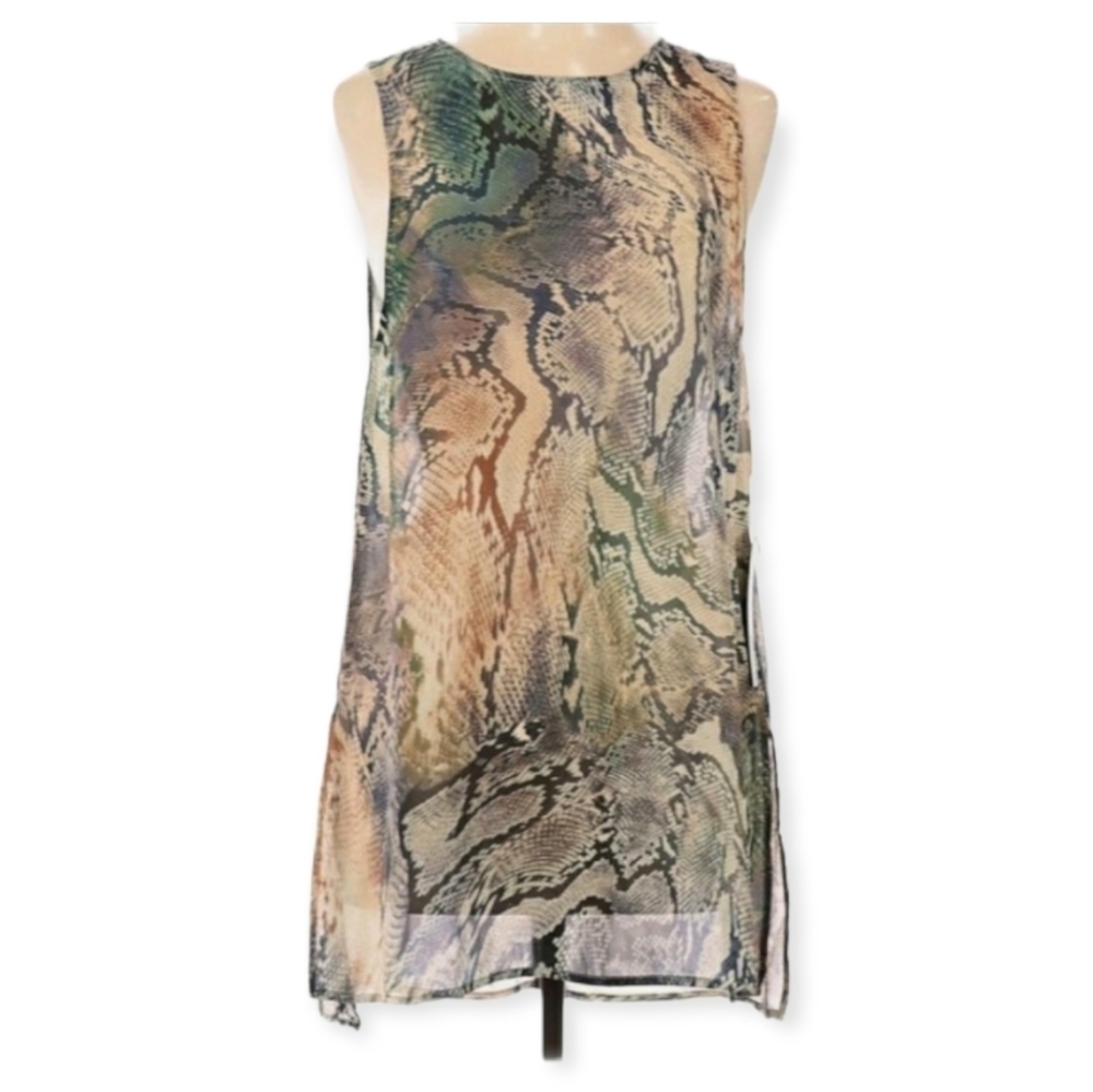 Show me your mumu sleeveless python print tunic size small